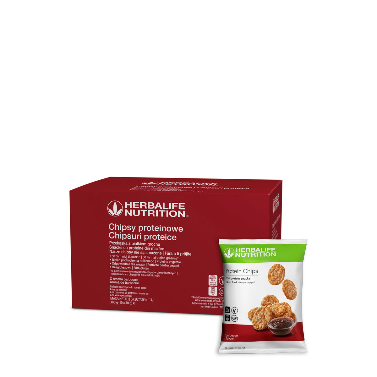 Herbalife Chipsy proteinowe o smaku barbecue, 10 × 30 g